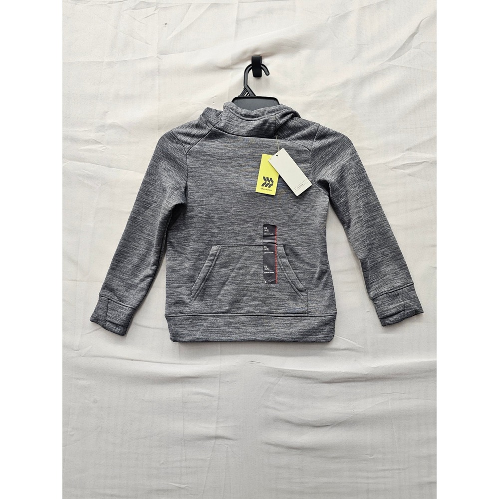 All in Motion Boys Pullover Hoodie Gray Polyester Athletic Size XS